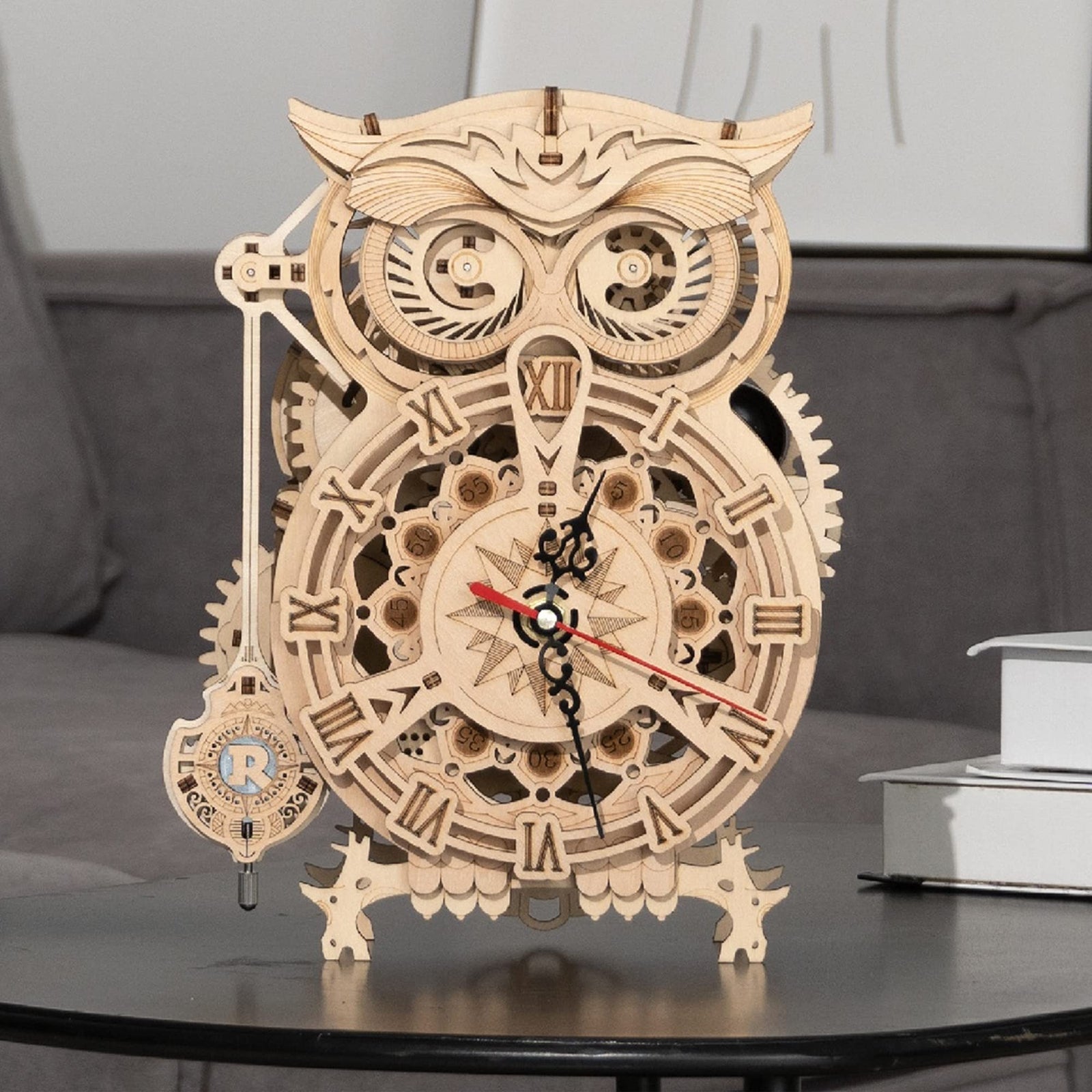 ROKR 3D Wooden Puzzles for Adults Mechanical Clock Kits-Owl Clock, DIY Clock ...