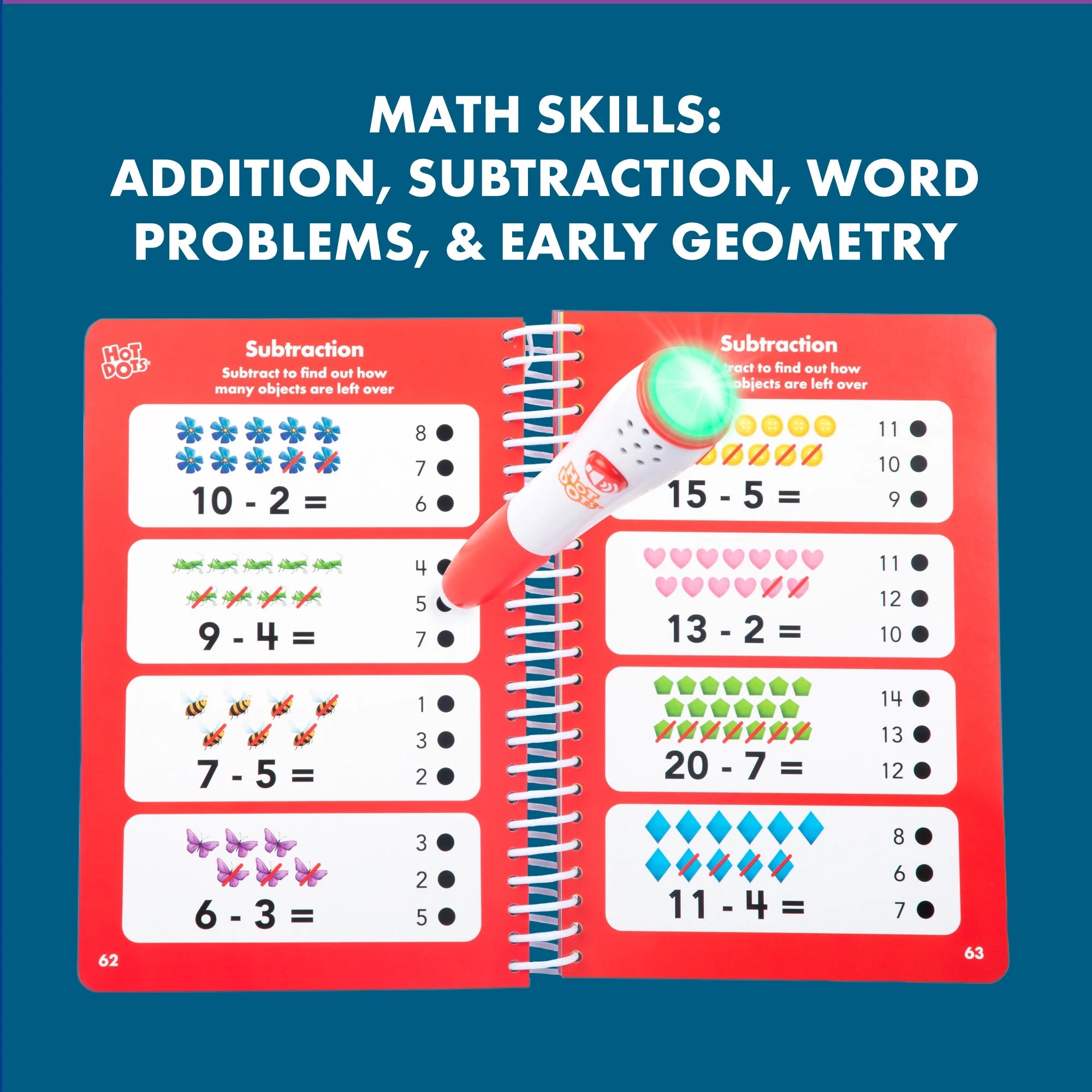 Hot Dots First Grade Essentials Reading and Math Workbook, Ages 6+