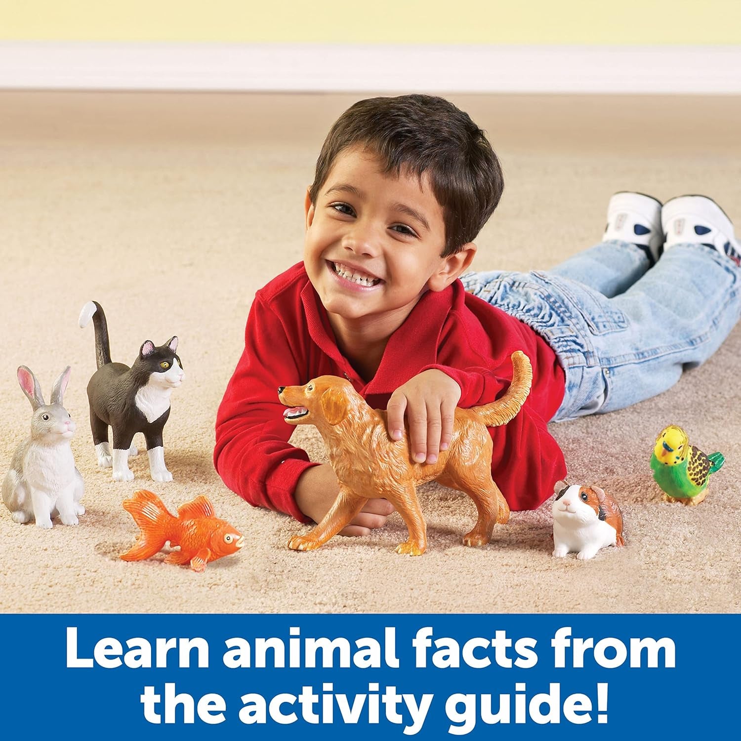 Jumbo Domestic Pets - 6 Pieces, Ages 2+ Preschool Pet Toys, Classroom Desk Pets, Preschool Learning Toys