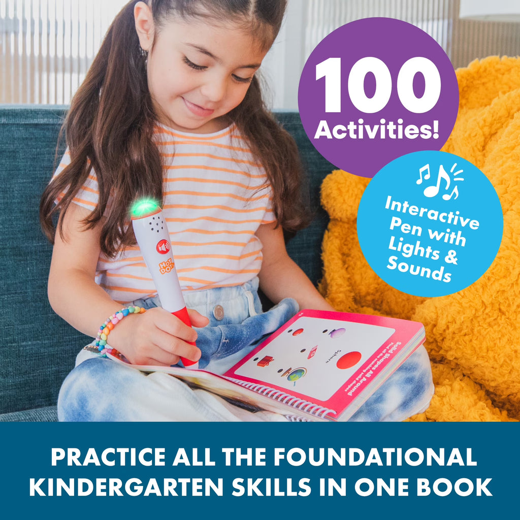 Educational Insights Hot Dots Kindergarten Essentials: Reading & Math Workbook with Interactive Pen, Children 5+