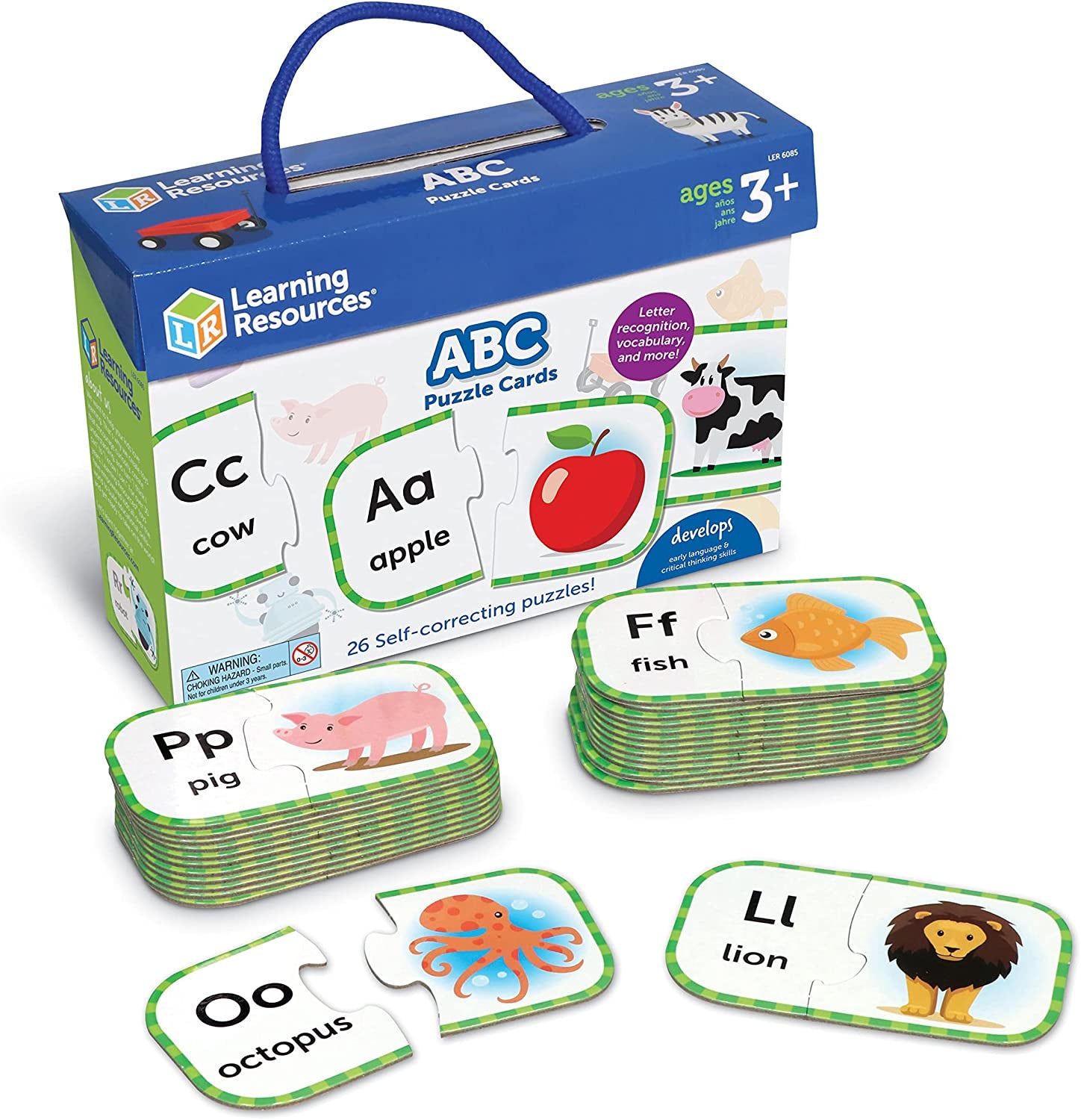 ABC Puzzle Cards, Kindergarten Readiness, Self Correcting Puzzles, Alphabet Learning Games, Puzzles for Toddlers, Ages 3+