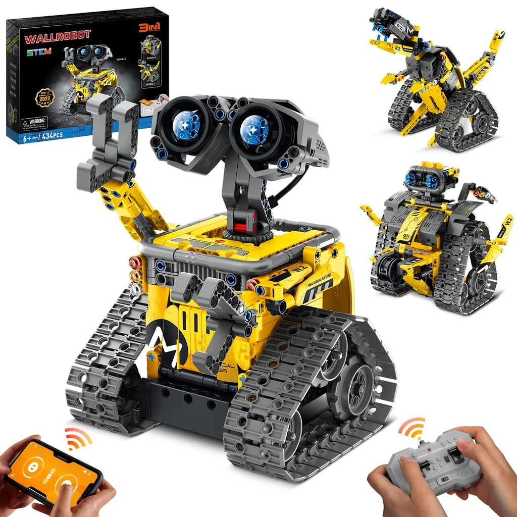Sillbird STEM Building Toys, Remote & APP Controlled Creator 3In1 Wall Robot/...