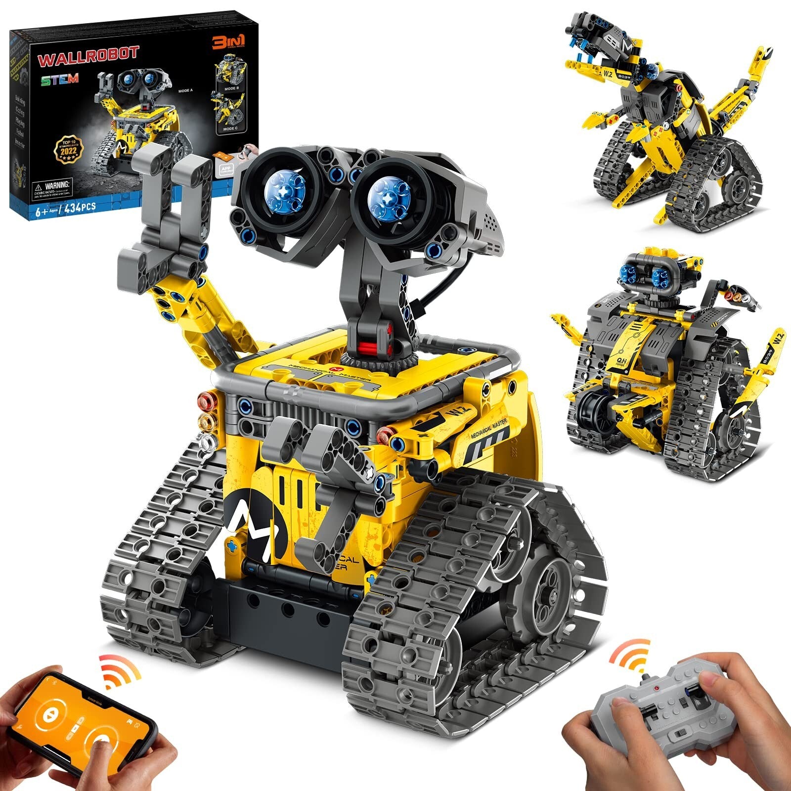 Sillbird STEM Building Toys, Remote & APP Controlled Creator 3In1 Wall Robot/...