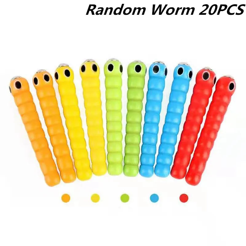 Wand Worms for Catch Worm Game Strawberry Grasping Baby Wooden Toys Montessori Educational Wooden Toys Accessories