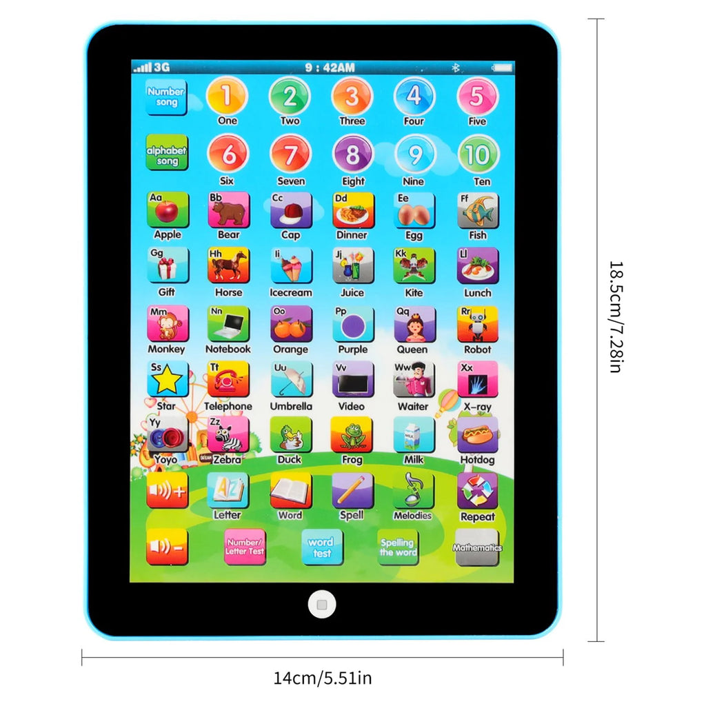 Kids Tablet Learning Pad Preschool Early Educational Tablet Pad Computer Educational Toy Birthday Gift for Kids Boys Girls, 7.28 In