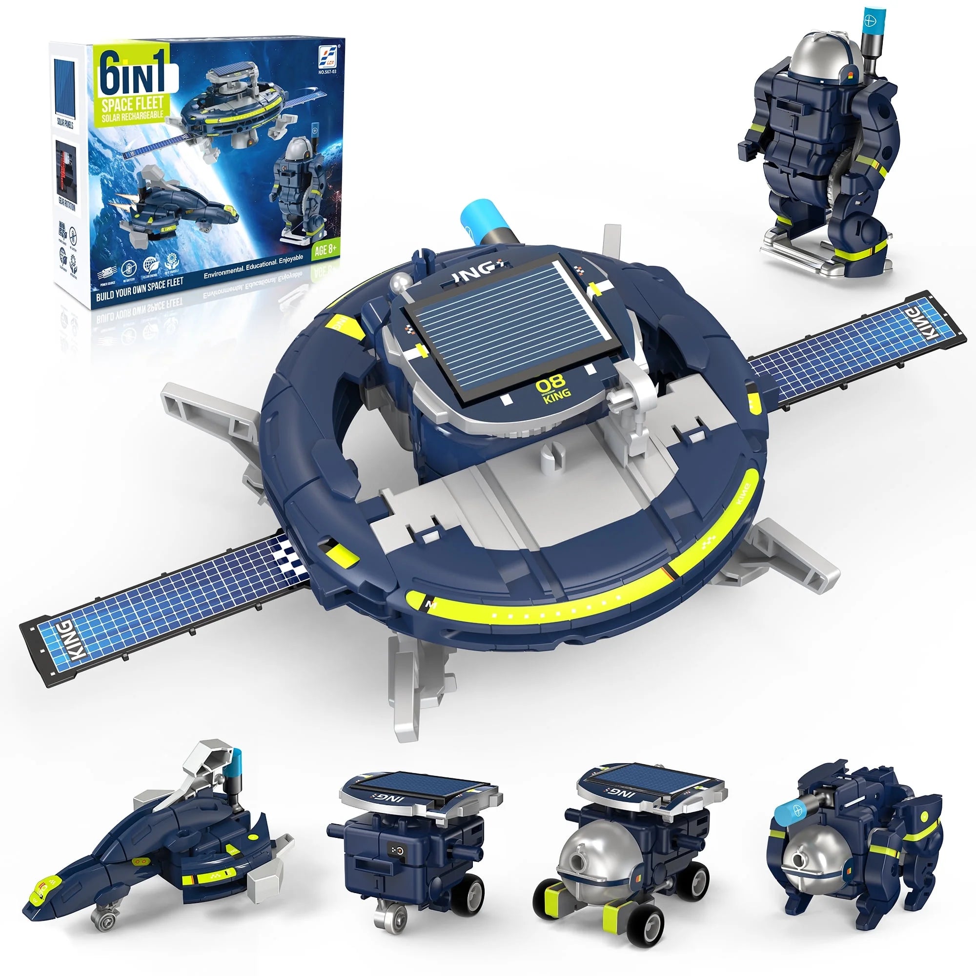 6-In-1 Space Solar Robot Toy Kit for Kids, Educational Learning Toys Christmas Gift for Boys Girls Age 8+