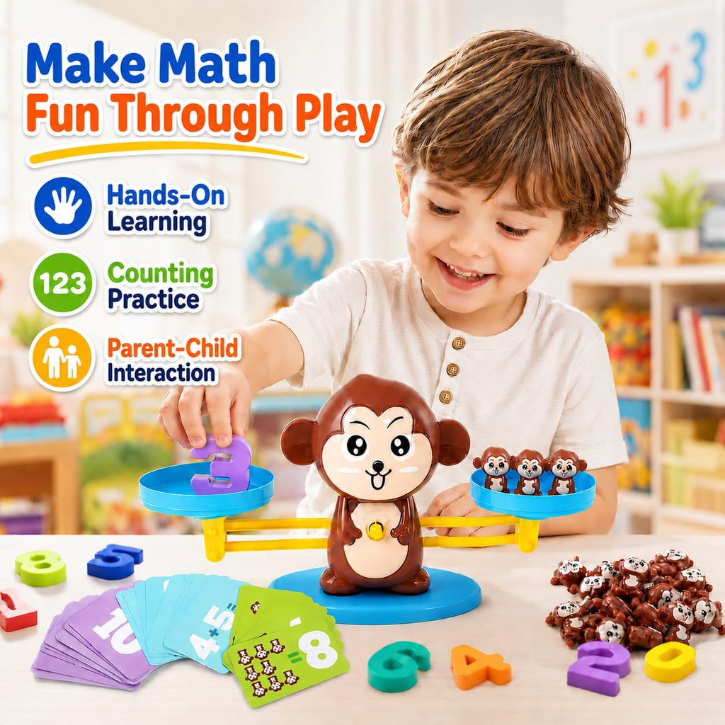 ™ Monkey Scale Balance Counting Toys Math Games STEM Preschool Educational Toys for 3 4 5 Year Olds Math Educational Kindergarten Number Learning Games Gifts for Boy Girl Birthdays Christmas