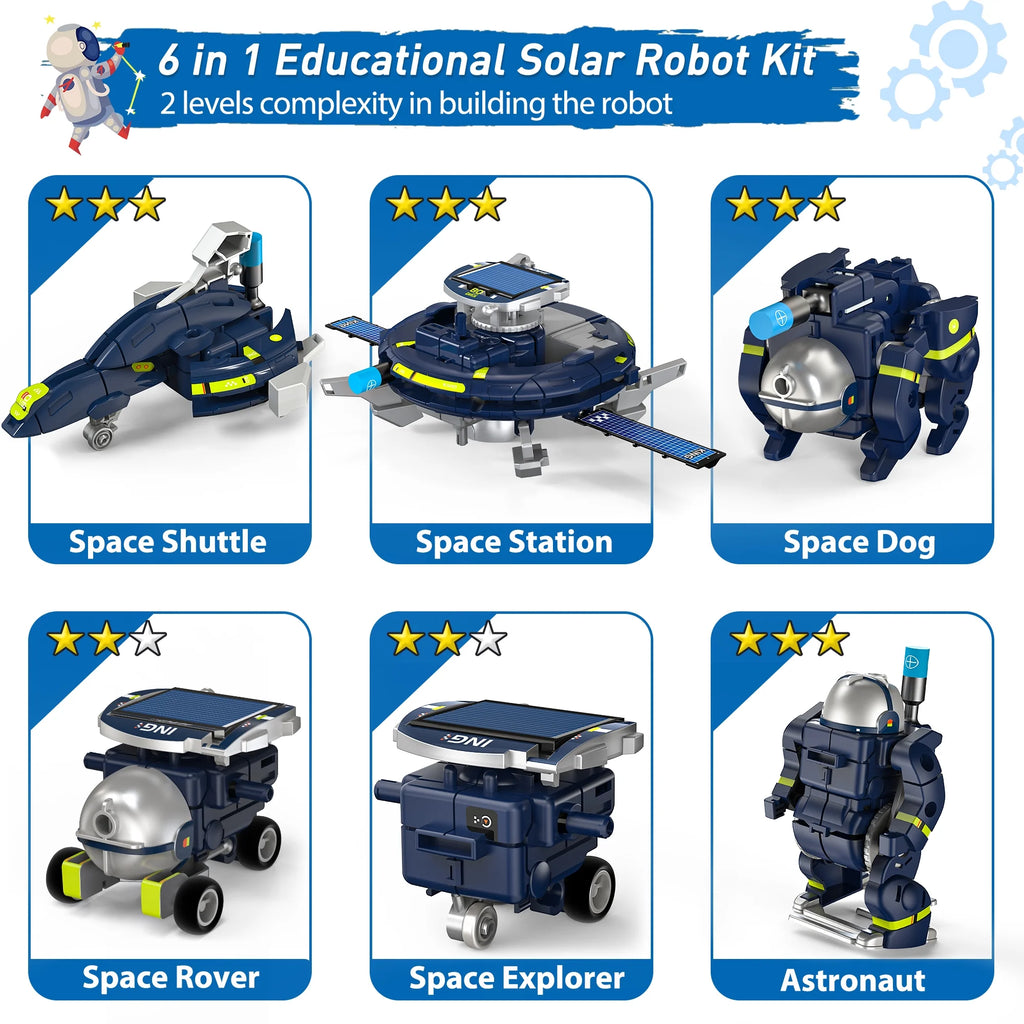 6-In-1 Space Solar Robot Toy Kit for Kids, Educational Learning Toys Christmas Gift for Boys Girls Age 8+