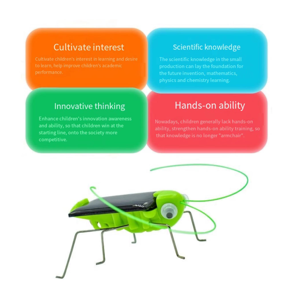Solar Grasshopper Toy Puzzle Children Selected Gift Simulation Insect Gift Boys and Girls Science Education Funny Moving Toy Kid