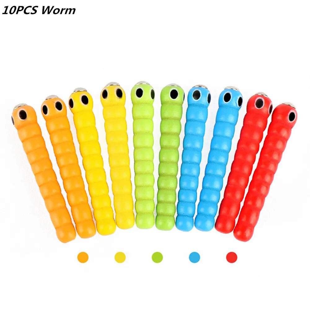 Wand Worms for Catch Worm Game Strawberry Grasping Baby Wooden Toys Montessori Educational Wooden Toys Accessories