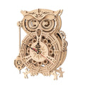 Rokr 161Pcs Creative DIY 3D Owl Clock Wooden Model Building Block Kits Assembly Toy Gift for Children Adult LK503