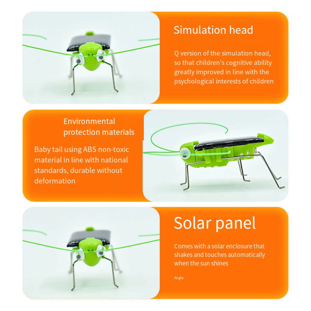 Solar Grasshopper Toy Puzzle Children Selected Gift Simulation Insect Gift Boys and Girls Science Education Funny Moving Toy Kid