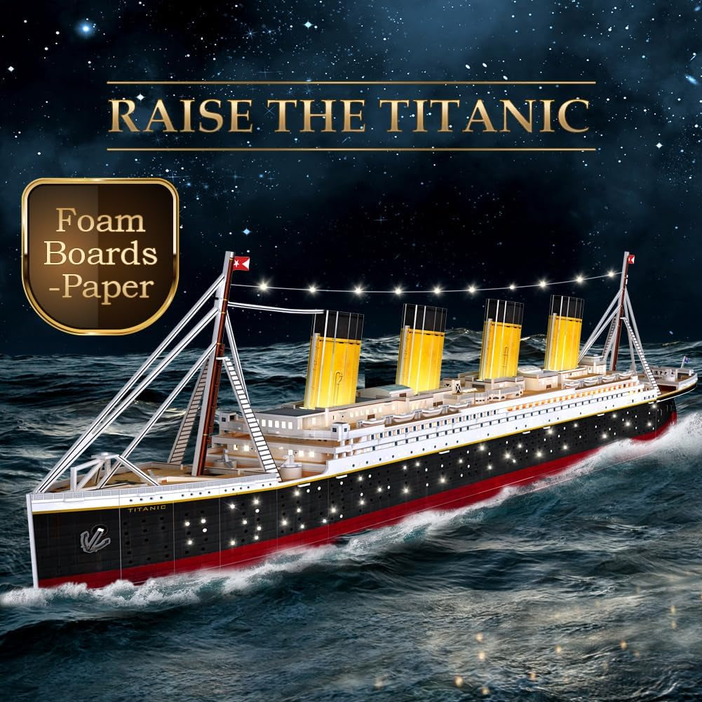 Titanic 3D LED Puzzles for Adults 88 CM 266 Pieces,Titanic Toys for Teens, Home Decor Birthday Gifts Adults Gifts for Mom