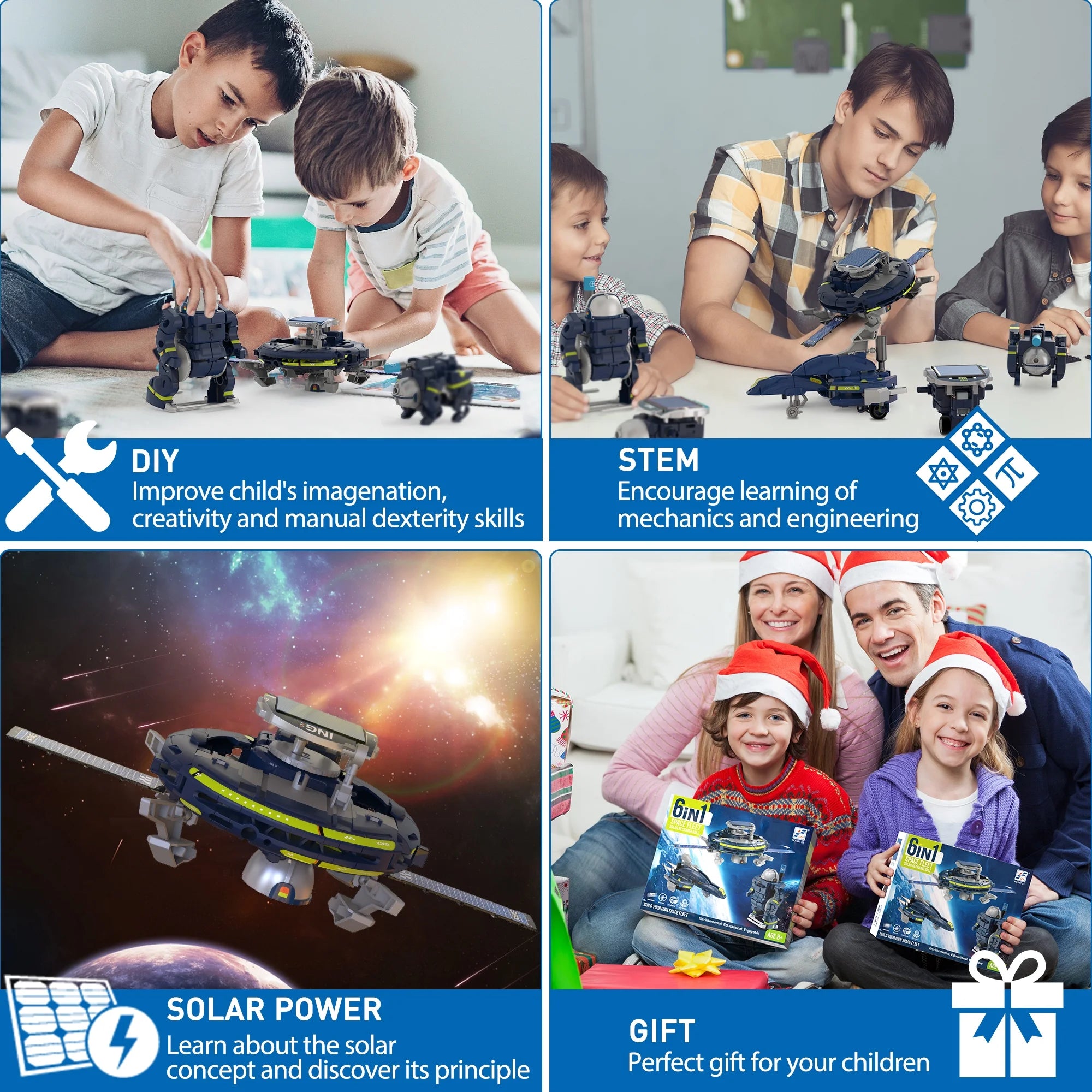 6-In-1 Space Solar Robot Toy Kit for Kids, Educational Learning Toys Christmas Gift for Boys Girls Age 8+