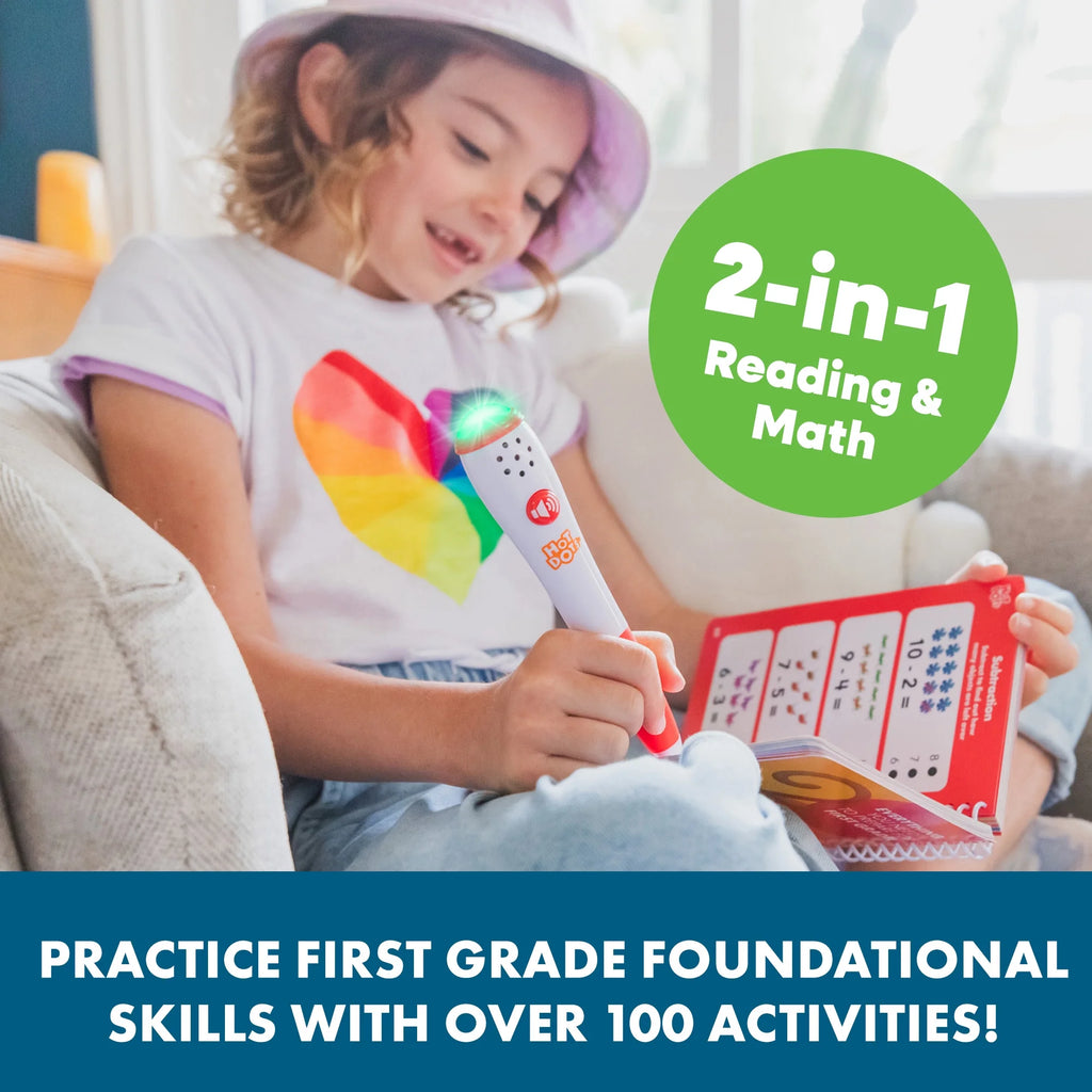 Hot Dots First Grade Essentials Reading and Math Workbook, Ages 6+