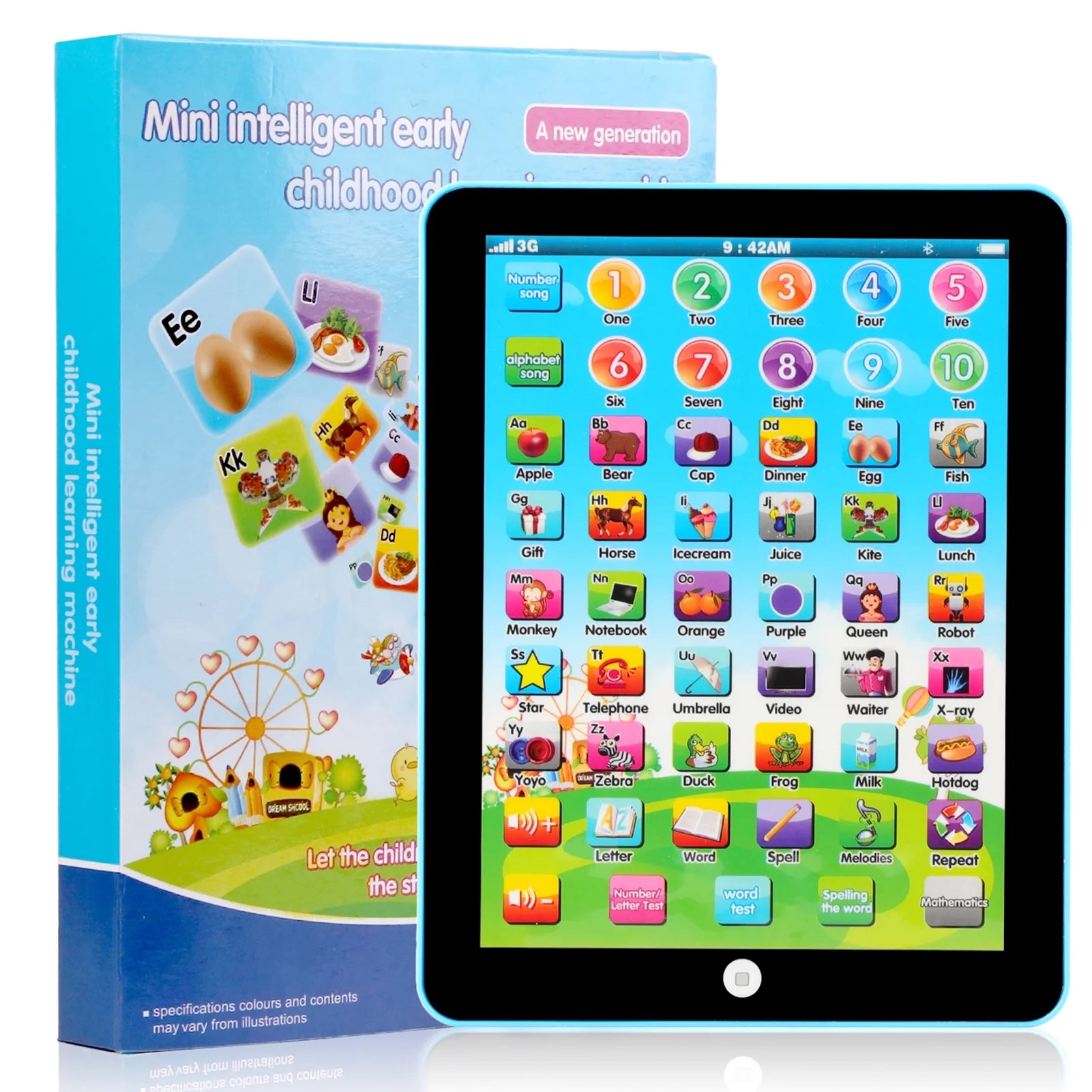 Kids Tablet Learning Pad Preschool Early Educational Tablet Pad Computer Educational Toy Birthday Gift for Kids Boys Girls, 7.28 In