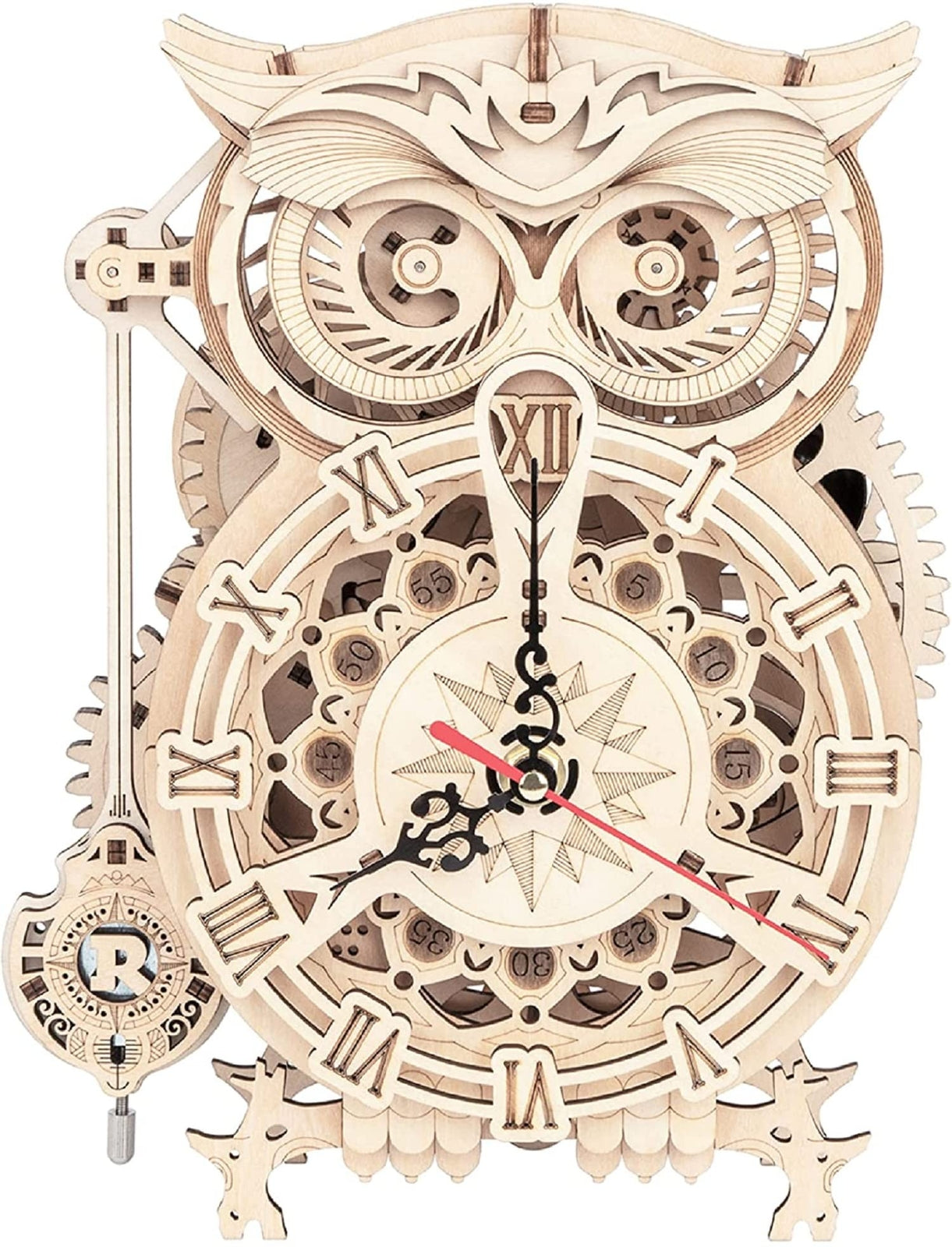 ROKR 3D Wooden Puzzles for Adults Mechanical Clock Kits-Owl Clock, DIY Clock ...