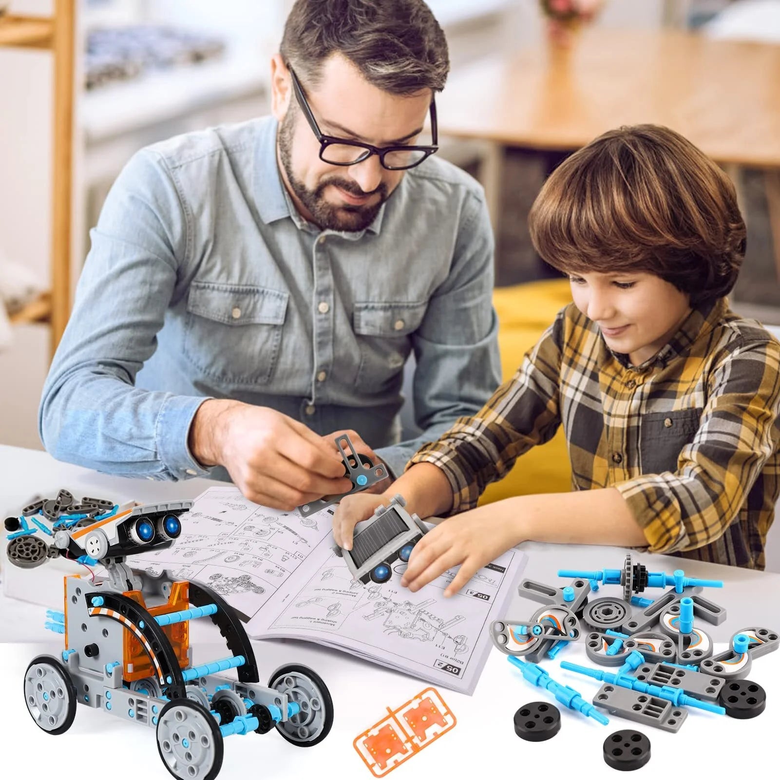 STEM Toys Solar-Powered Transforming Robot Toy - 12-In-1 Construction Set,Educational Science Experiment Kit Toys