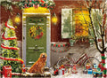 Jigsaw Puzzle 500 Piece Puzzle for Adults - Christmas on Doorstep, Smiling Golden Retriever