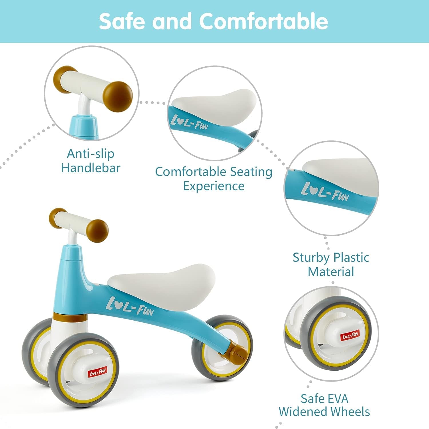 Baby Balance Bike Toys for 1 Year Old Boy and Girl Gifts One Year Old Birthday, Baby Toys 12-18 Months Toddler Balance Bike