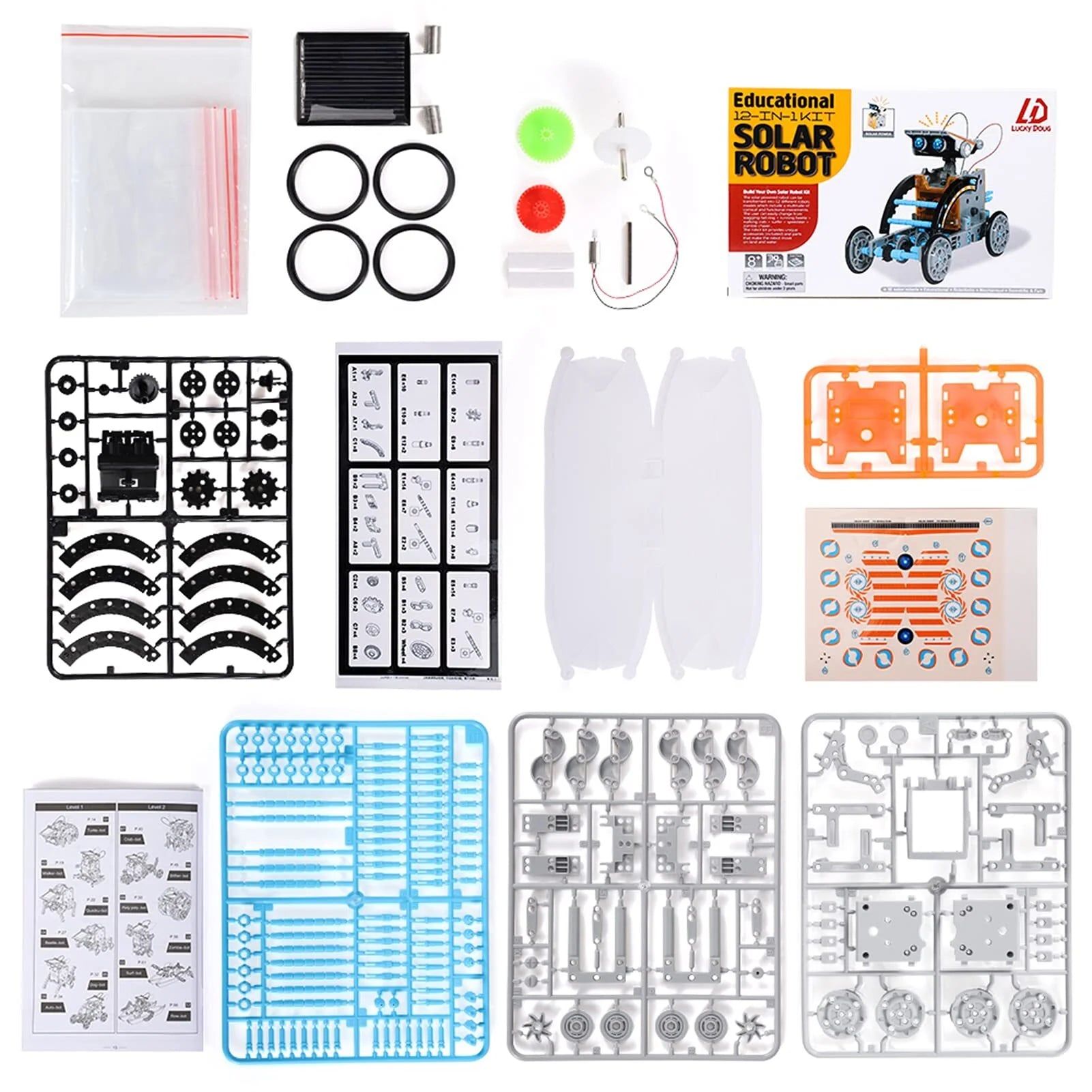 STEM Toys Solar-Powered Transforming Robot Toy - 12-In-1 Construction Set,Educational Science Experiment Kit Toys