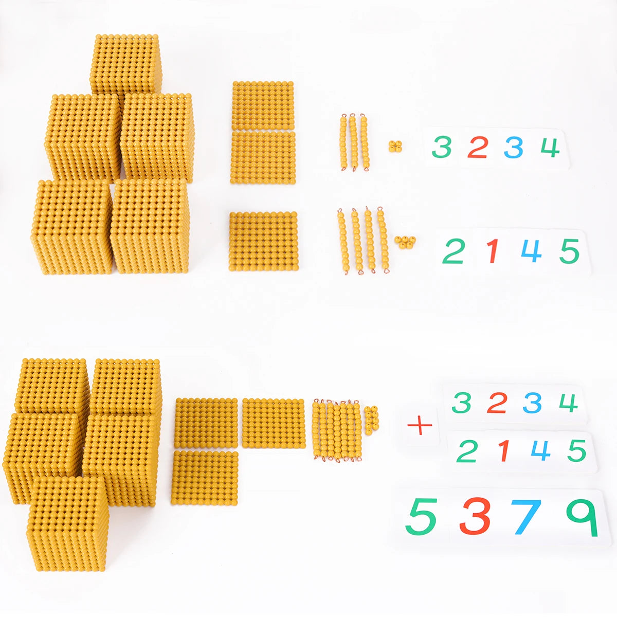 Montessori Golden Beads Bank Game Mathematics Materials for Decimal System Learning Educational Equipment Math Game Teaching Aid