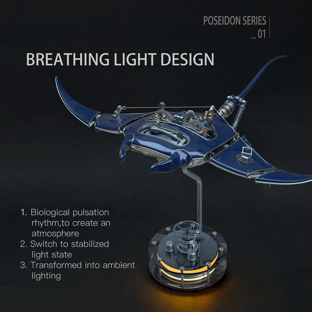 Build Mechanical Mobula Manta Ray Kinetic Sculpture Kits Metal Automata Toy