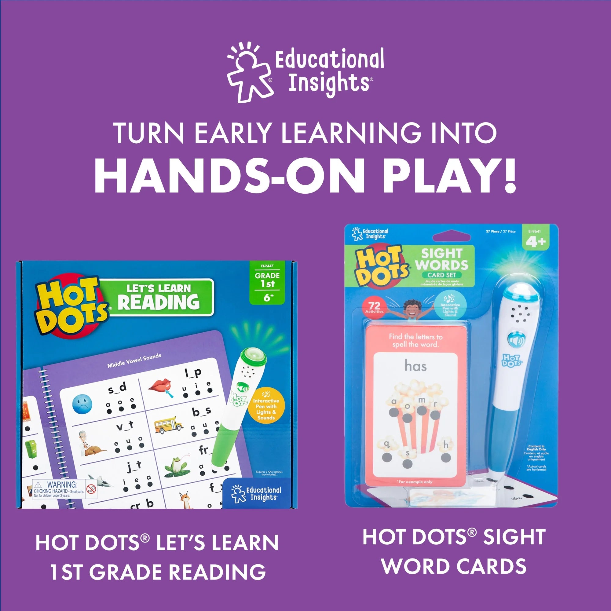 Hot Dots First Grade Essentials Reading and Math Workbook, Ages 6+