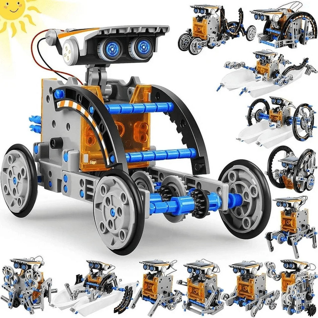 STEM Toys Solar-Powered Transforming Robot Toy - 12-In-1 Construction Set,Educational Science Experiment Kit Toys