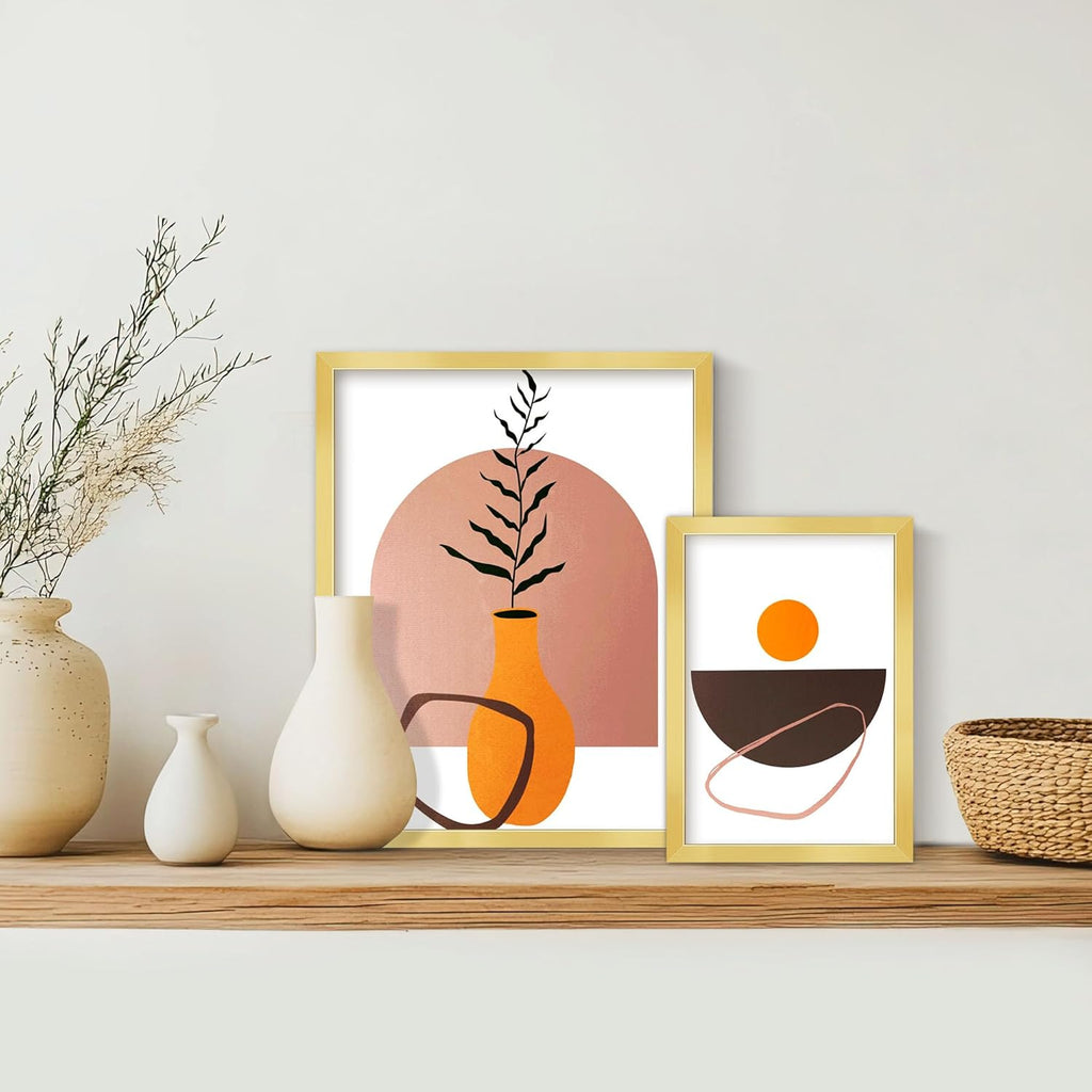 8X10 Picture Frame Gold Set of 10, Display 5X7 with Mat or 8 X 10 without Mat Picture, Photo Frame Collage for Wall Gallery or Table Deco, Hanging or Tabletop Display
