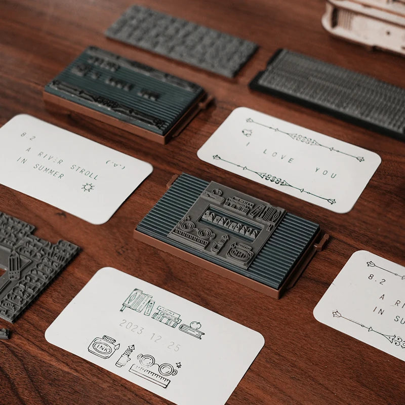 Rokr Printing Press 3D DIY Puzzle Gifts for Boyfriend Family Wooden Toys with LED Light Building Block Kit Play LK602