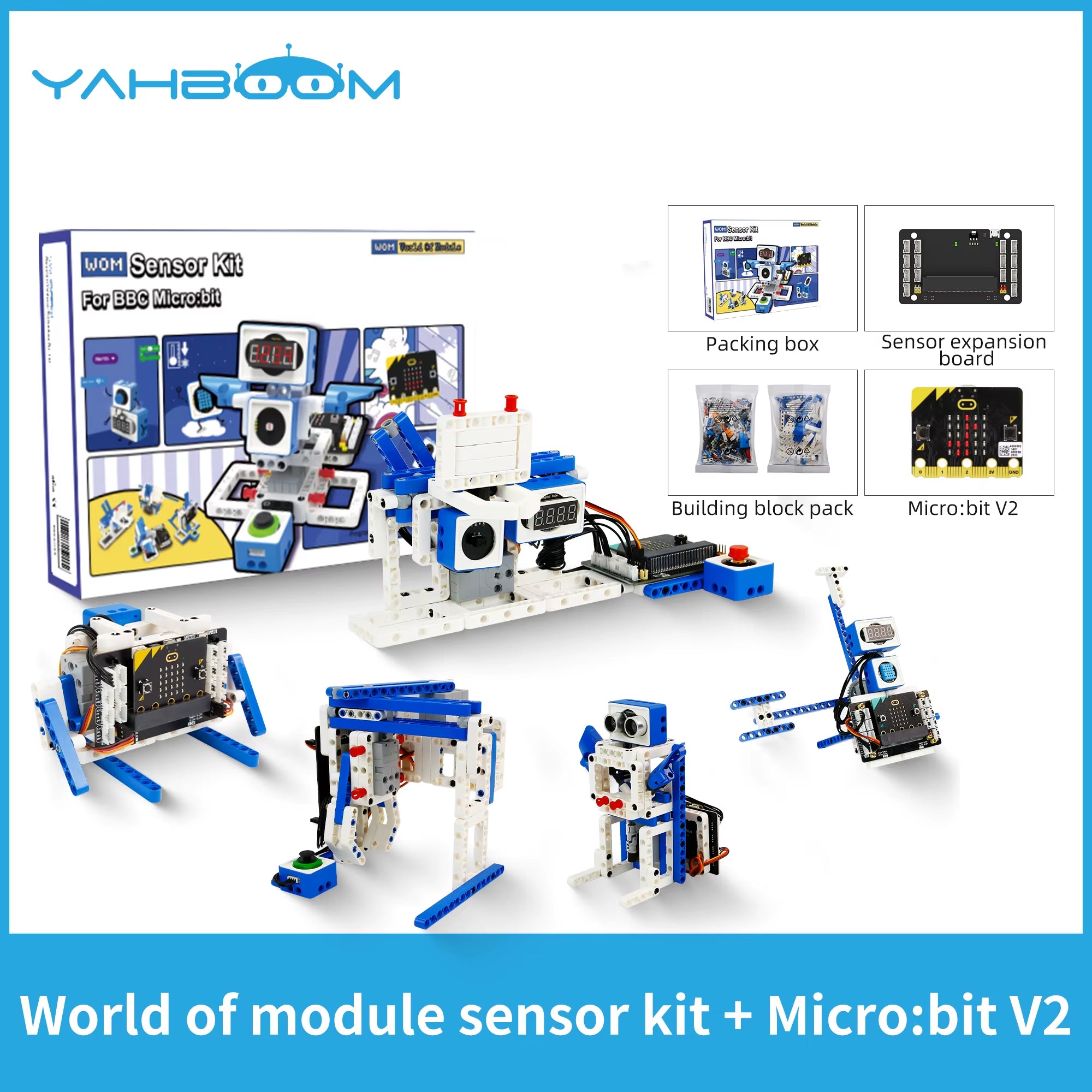 21 in 1 Microbit V2 Robotics Kit DIY Electronic Sensor Kit Programmable Toy for Kids Support Makecode Python Programming