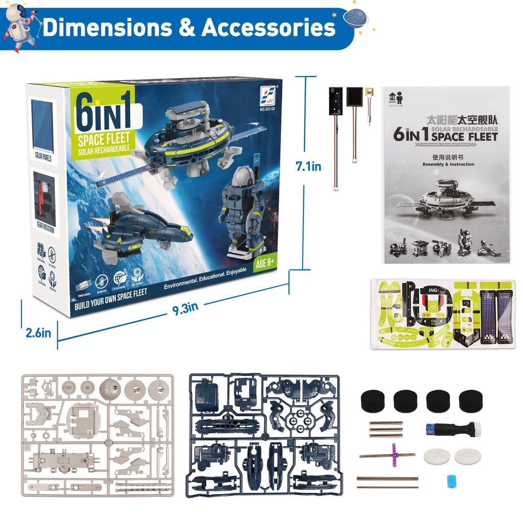 6-In-1 Space Solar Robot Toy Kit for Kids, Educational Learning Toys Christmas Gift for Boys Girls Age 8+