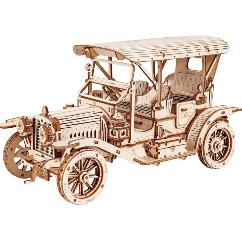 Rokr Classic Car 3D Wooden Puzzle Montessori Toys Vintage Car 1:15 Scale Model Building Kits for Kids