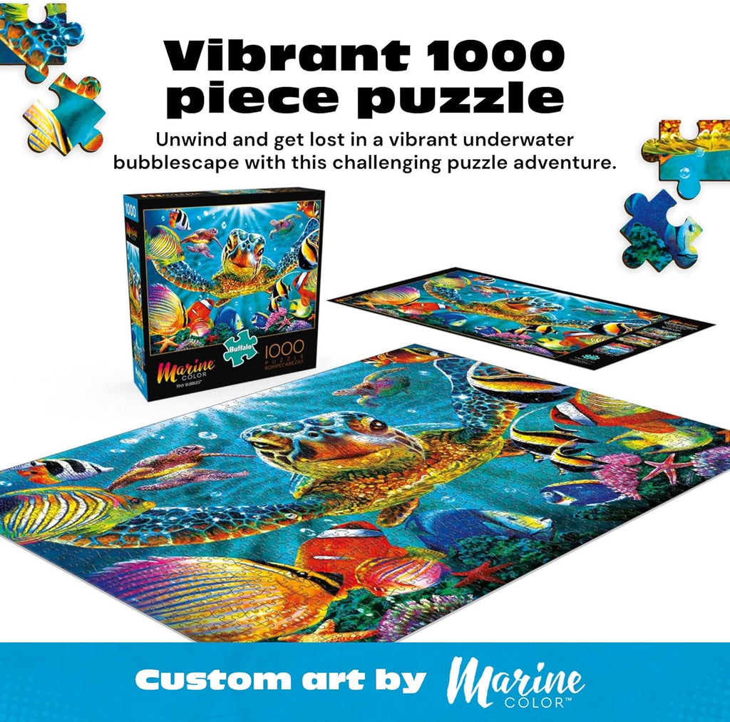 Steve Sundram - Tiny Bubbles - 1000 Piece Jigsaw Puzzle - 26.75 X 19.75 In, Multicolor - Puzzles for Adults - Bonus Poster & Precision Cut Pieces - Vibrant Ocean Scene