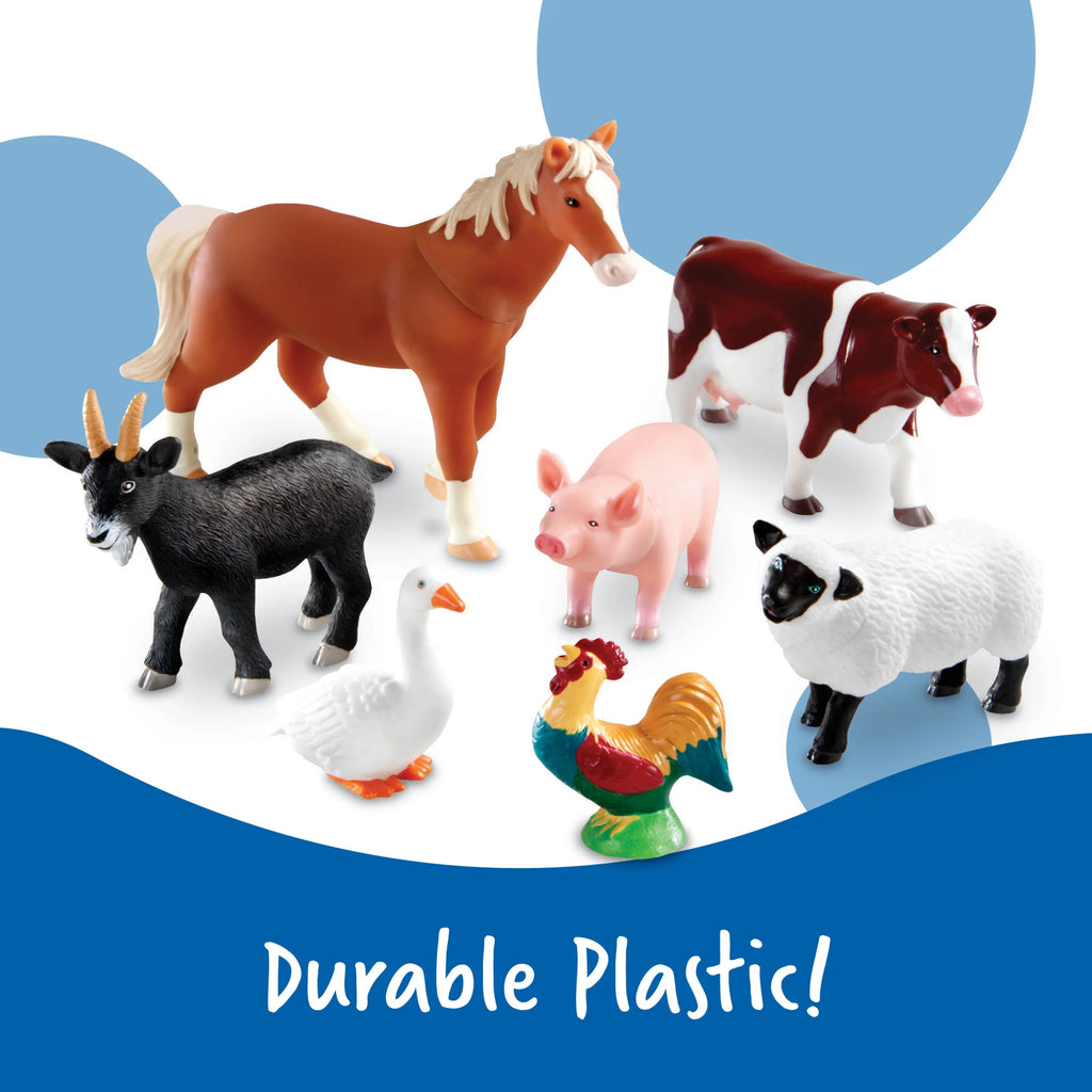 Jumbo Farm Animals, Horse, Cow, Sheep, Chicken , Figurines, Ages 18 Months +