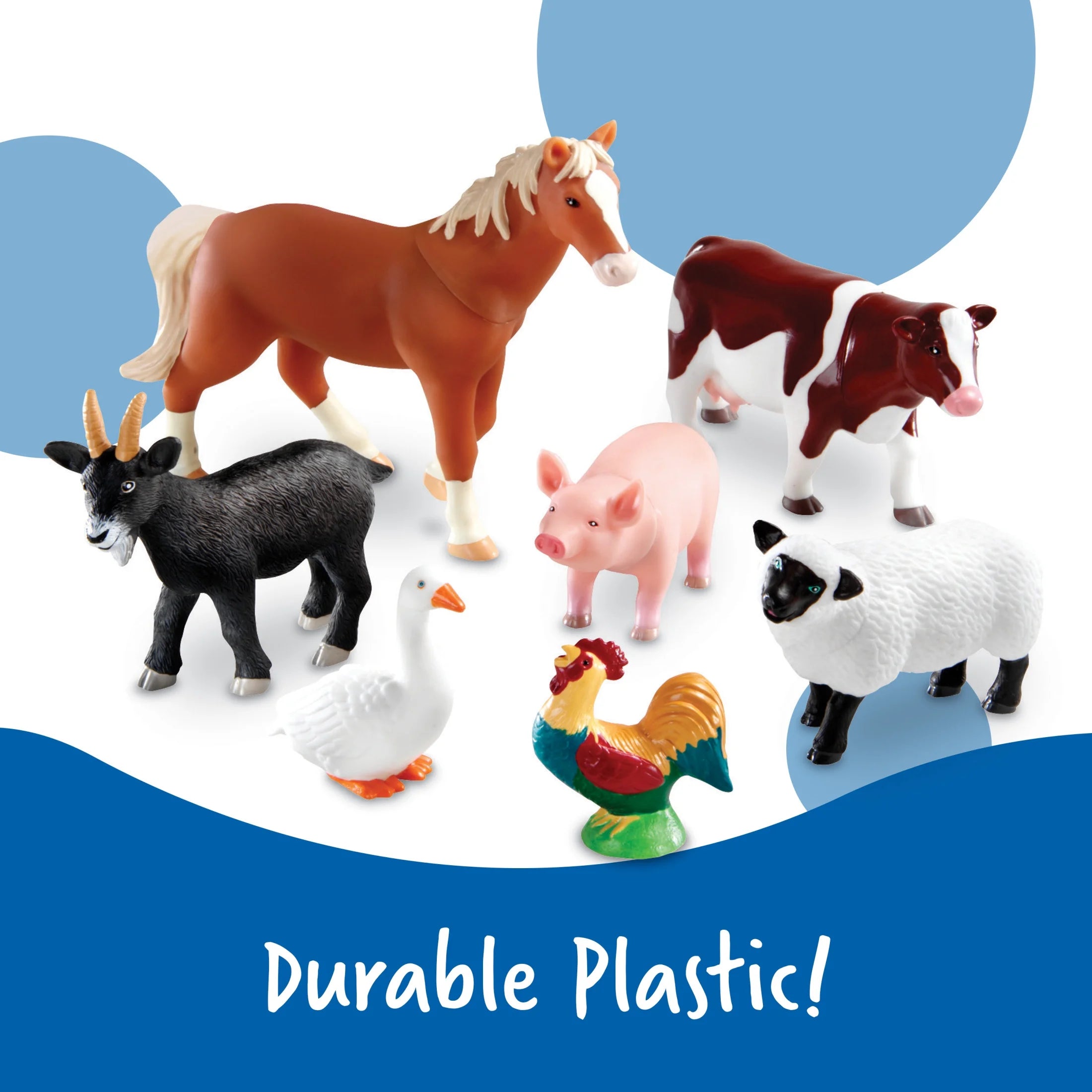 Jumbo Farm Animals, Horse, Cow, Sheep, Chicken , Figurines, Ages 18 Months +