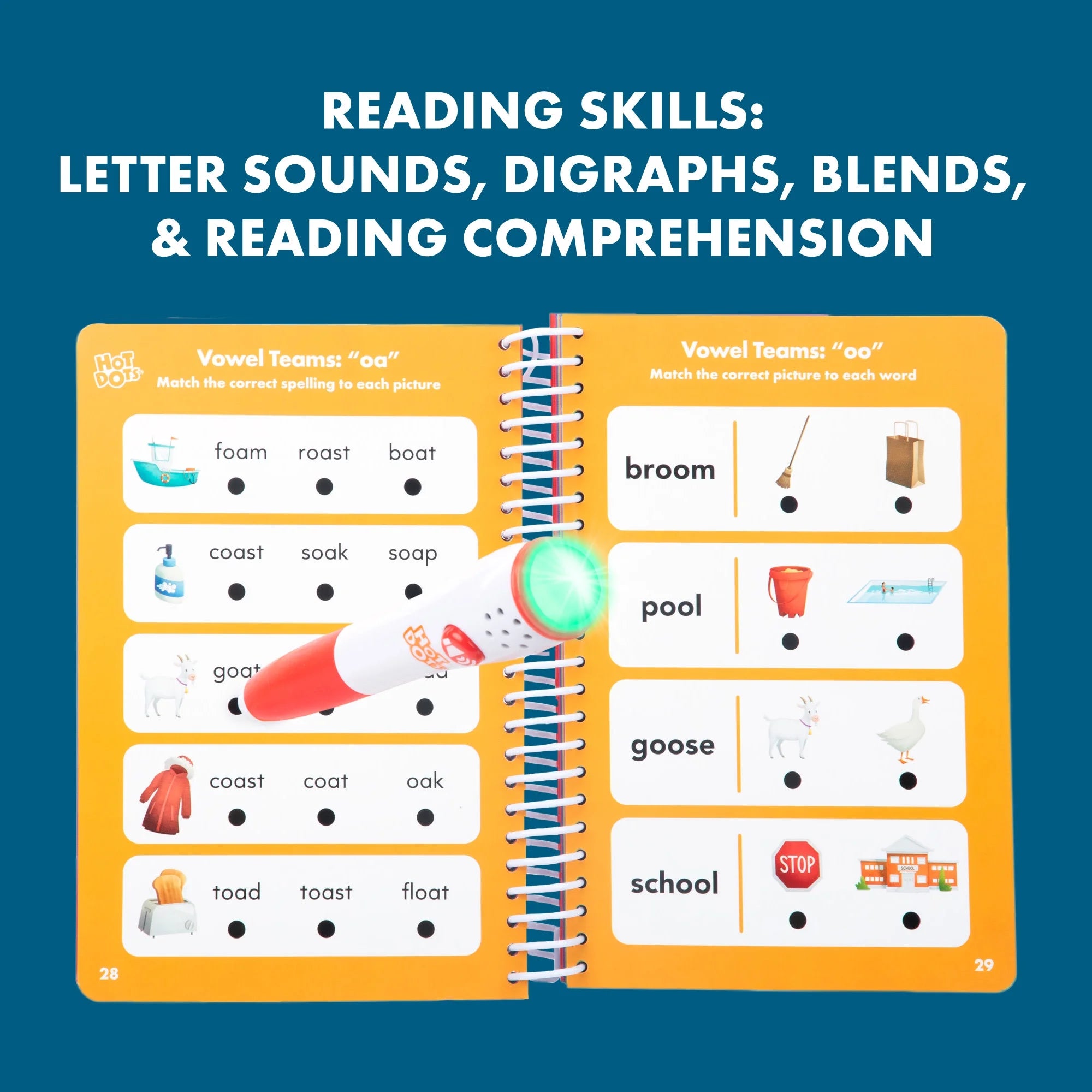 Hot Dots First Grade Essentials Reading and Math Workbook, Ages 6+