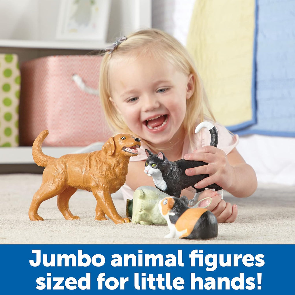 Jumbo Domestic Pets - 6 Pieces, Ages 2+ Preschool Pet Toys, Classroom Desk Pets, Preschool Learning Toys