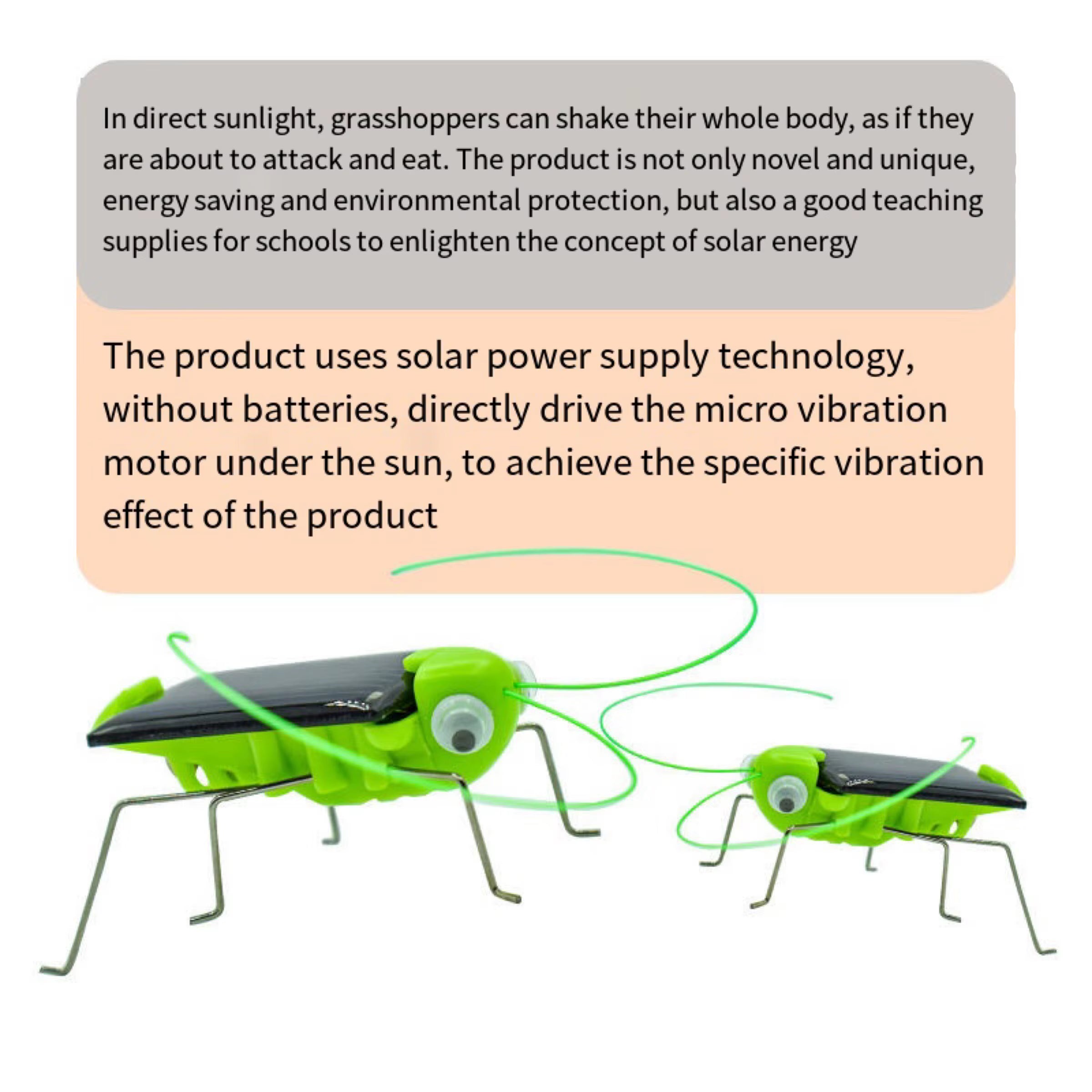 Solar Grasshopper Toy Puzzle Children Selected Gift Simulation Insect Gift Boys and Girls Science Education Funny Moving Toy Kid