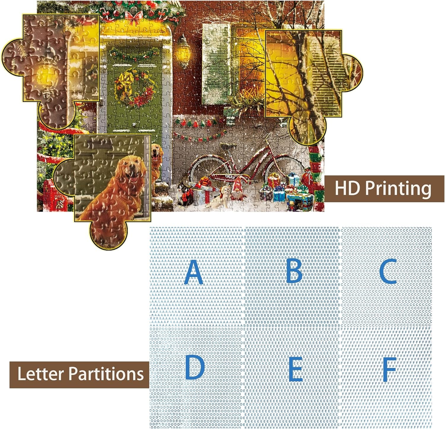 Jigsaw Puzzle 500 Piece Puzzle for Adults - Christmas on Doorstep, Smiling Golden Retriever