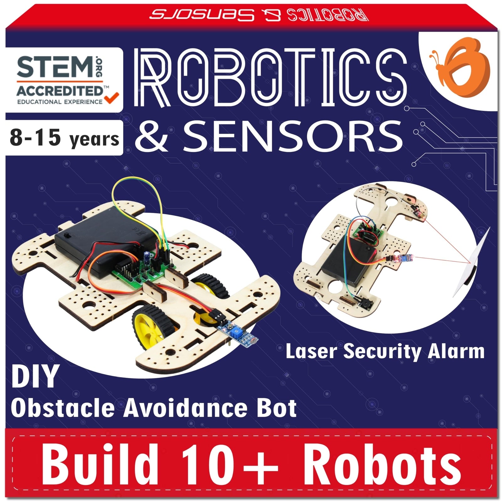Butterfly Edufields 10In1 STEM Robotics Kit for Kids 8-12-14, Robot Kit for 8...