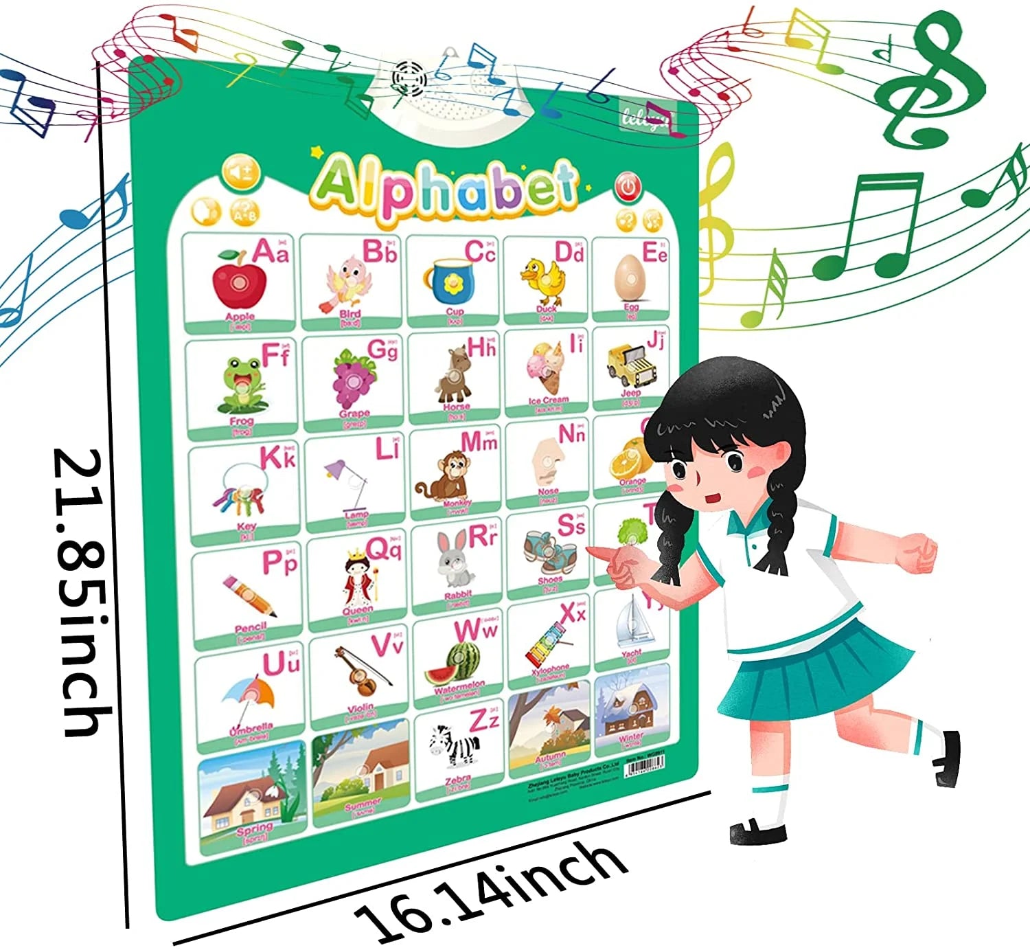2Pcs Electronic Interactive Alphabet Wall Chart for Kids, ABC Learning Learning Toys for Toddlers, Talking ABC, 123S, Music, Words & Shapes Poster, Preschool Education Gifts for Kids
