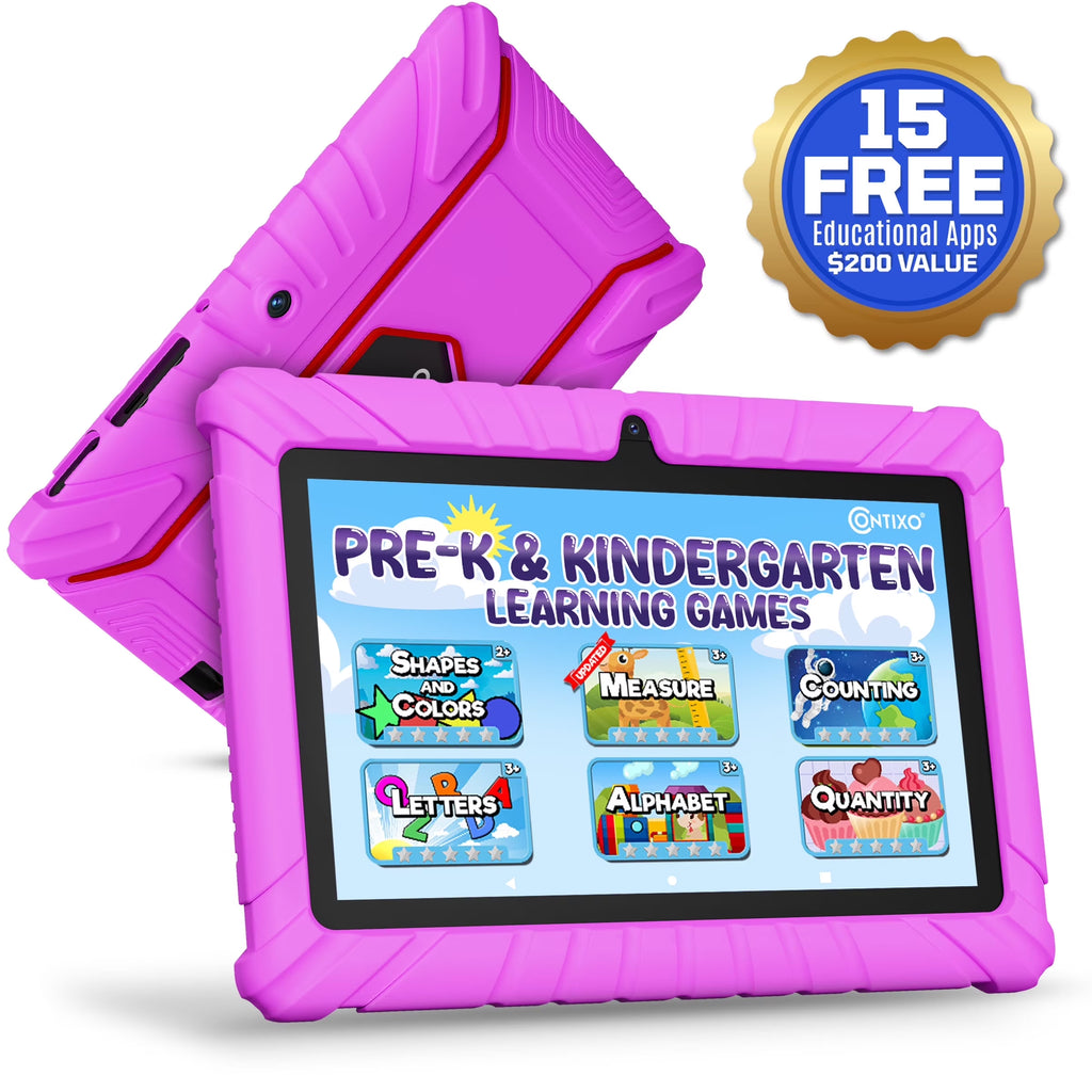 (2 Pack)  Kids Tablets 2025, Android Tablet for Kids with Parental Controls, 32GB Storage, 7", Pink