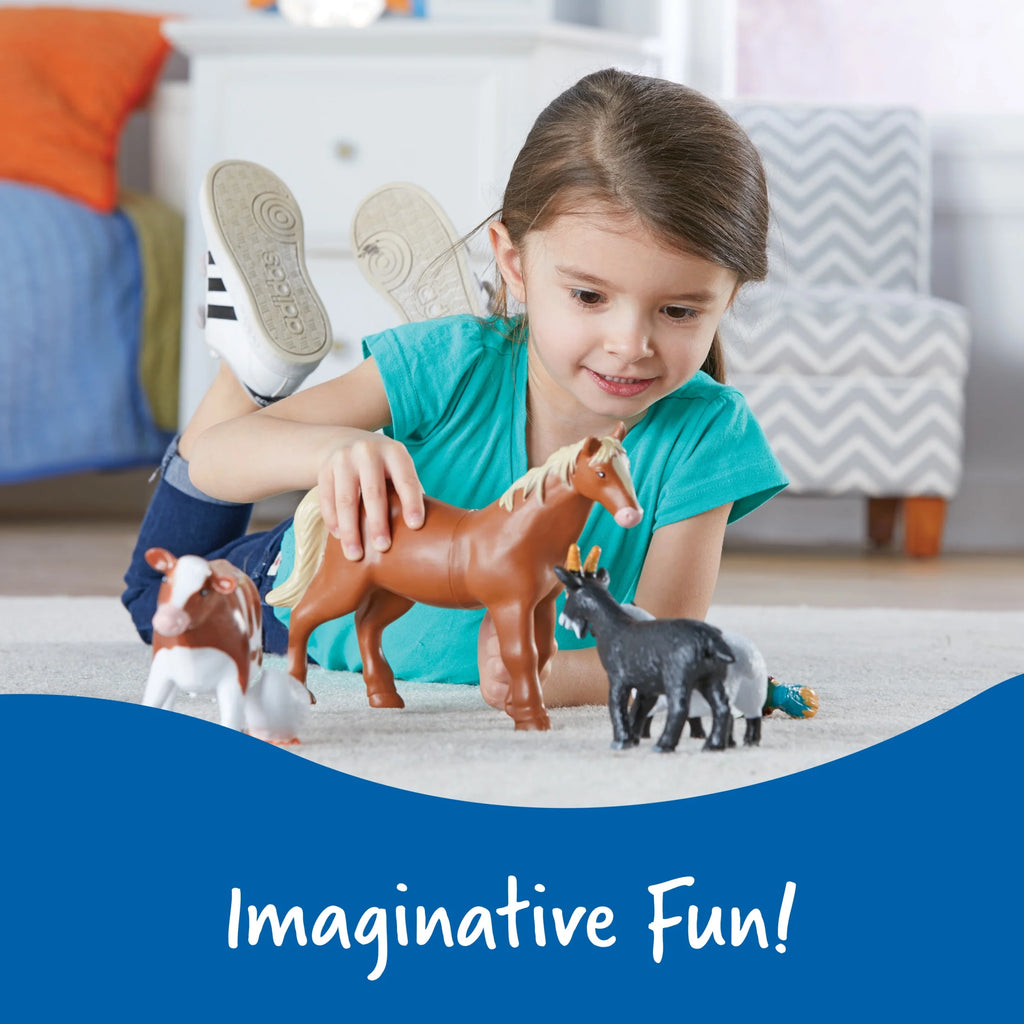 Jumbo Farm Animals, Horse, Cow, Sheep, Chicken , Figurines, Ages 18 Months +