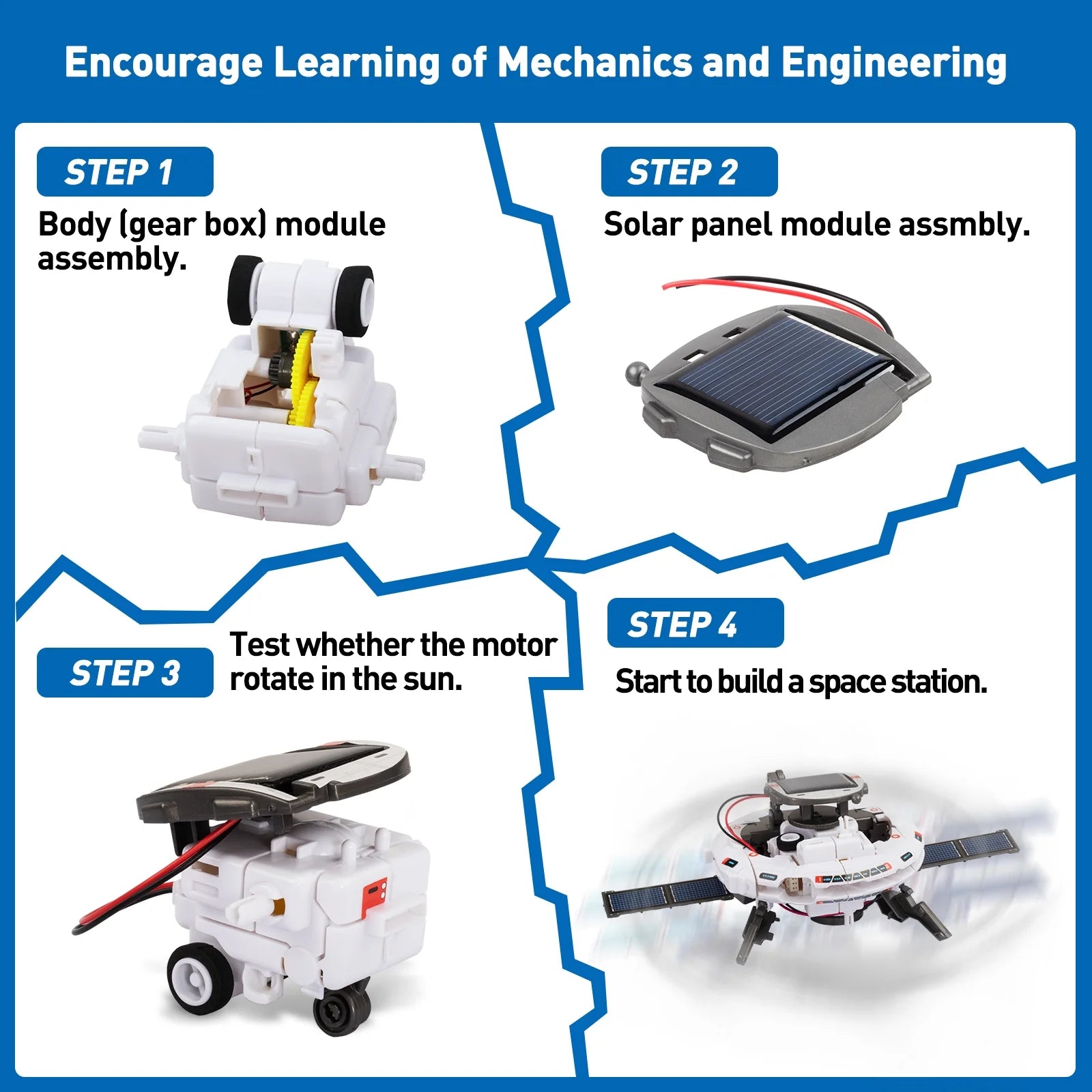 6-In-1 STEM Toys Space Solar Robot Kit for Kids, Educational Science Learning, Building Robot Toys Birthday Gift for Kids Age 6 7 8-12+