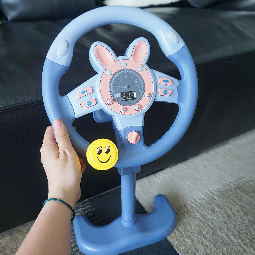Electric Simulated Driving Steering Three-Dimensional Portable Wheel Copilot Toy Light and Sound Educational Children'S Gifts